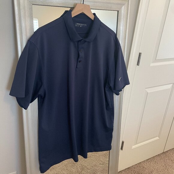 Nike Men's Navy Blue Dri-Fit Golf Tennis Polo Shirt XL - Picture 1 of 8